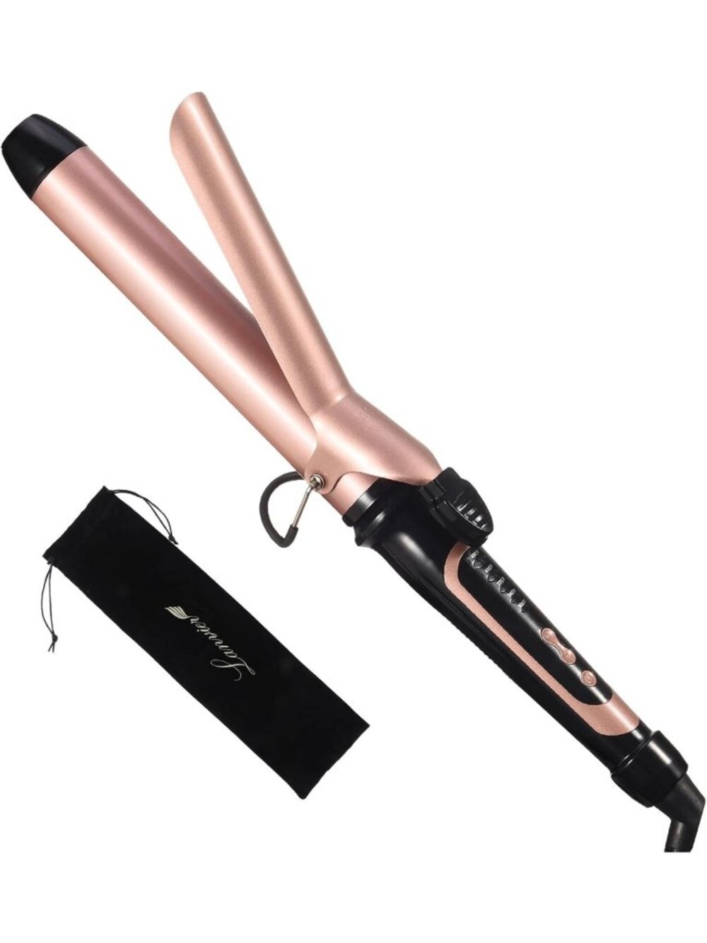 1.25 Inch Long Barrel Curling Iron for Medium to Long Hair, Dual Voltage, 450F